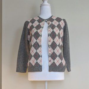 J Crew Plaid Cardigan Sweater Medium NWOT